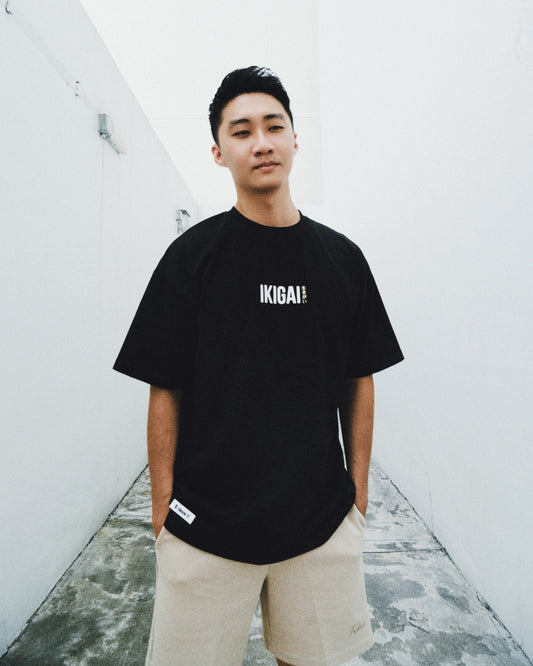 IKIGAI (Plain Back) Oversized Tee — Black