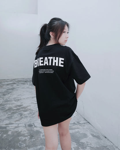 BREATHE Oversized Tee — Black