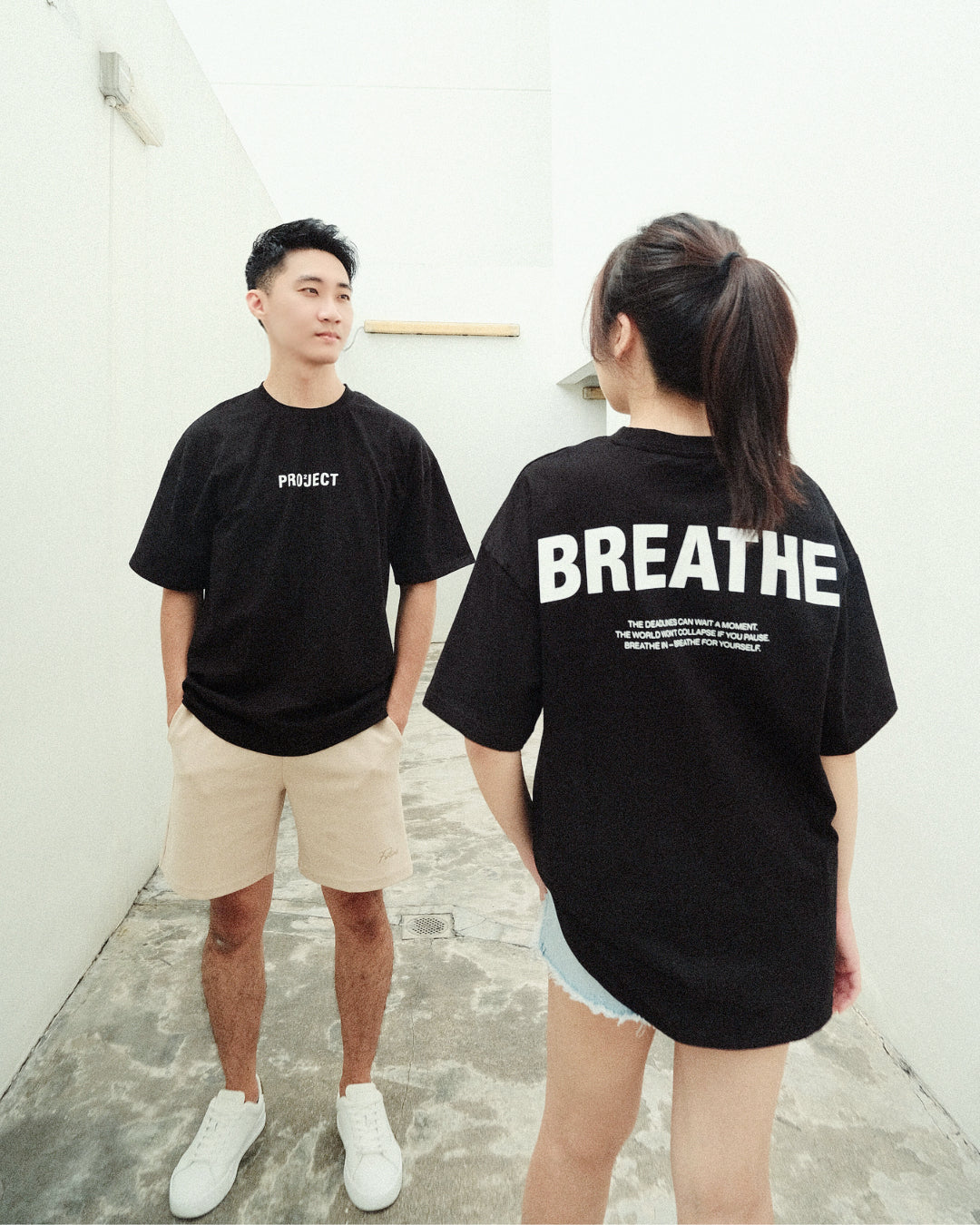 BREATHE Oversized Tee — Black