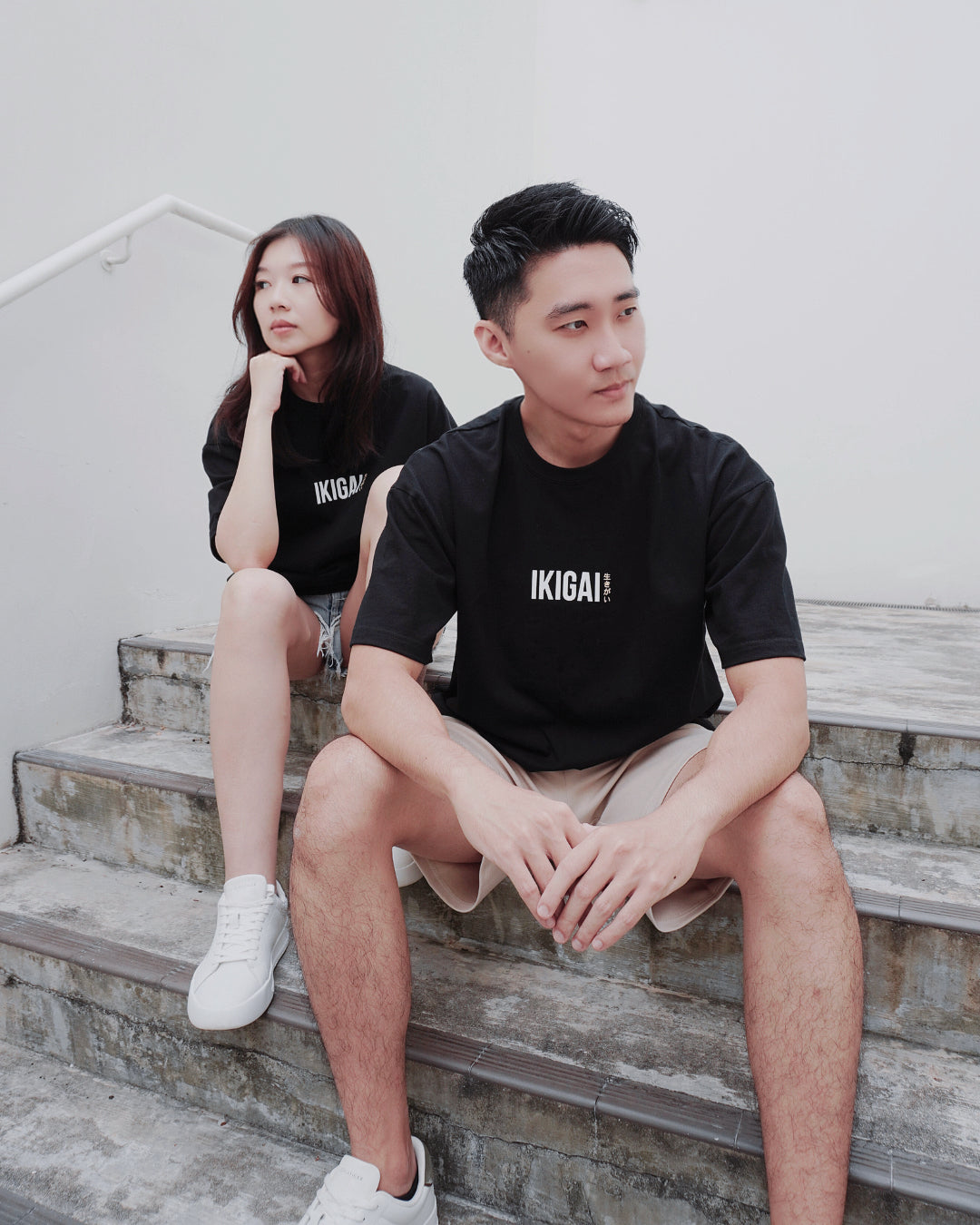 IKIGAI (Plain Back) Oversized Tee — Black