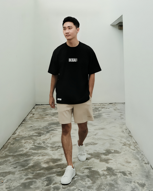 IKIGAI (Plain Back) Oversized Tee — Black