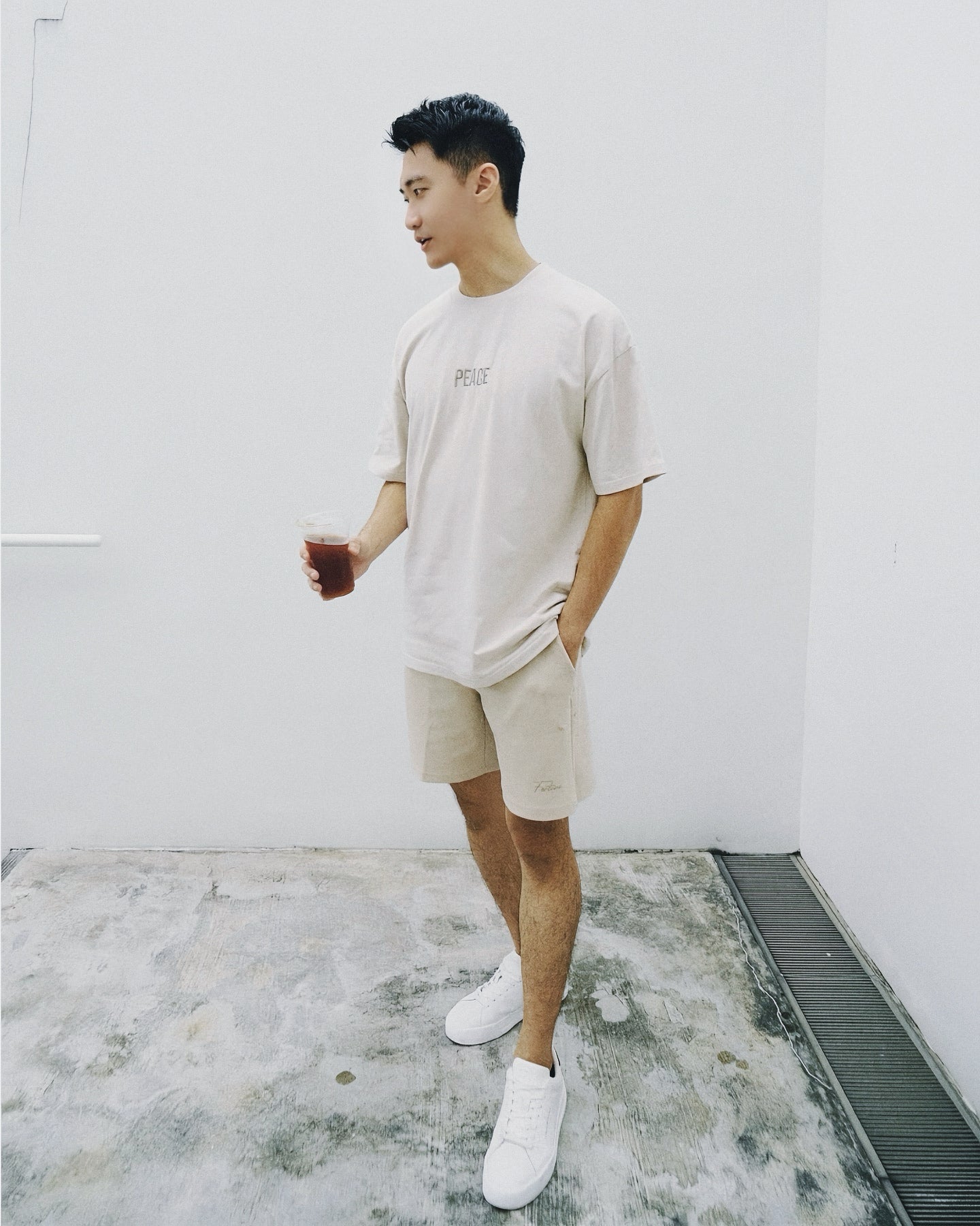 PEACE Oversized Tee — SandStone