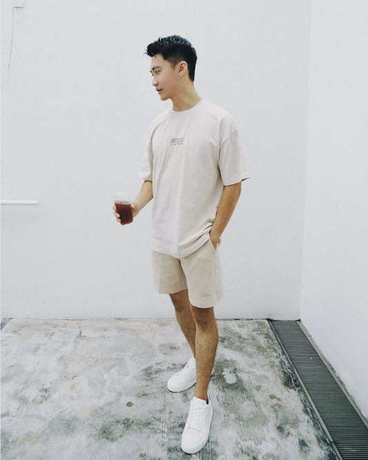 PEACE Oversized Tee — SandStone